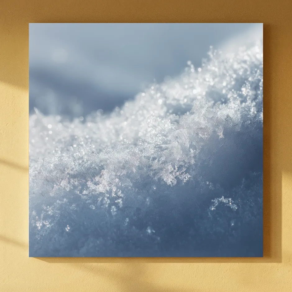 Sparkling Snowflake Ice Crystal Macro - Minimalist Winter Nature Wall Art