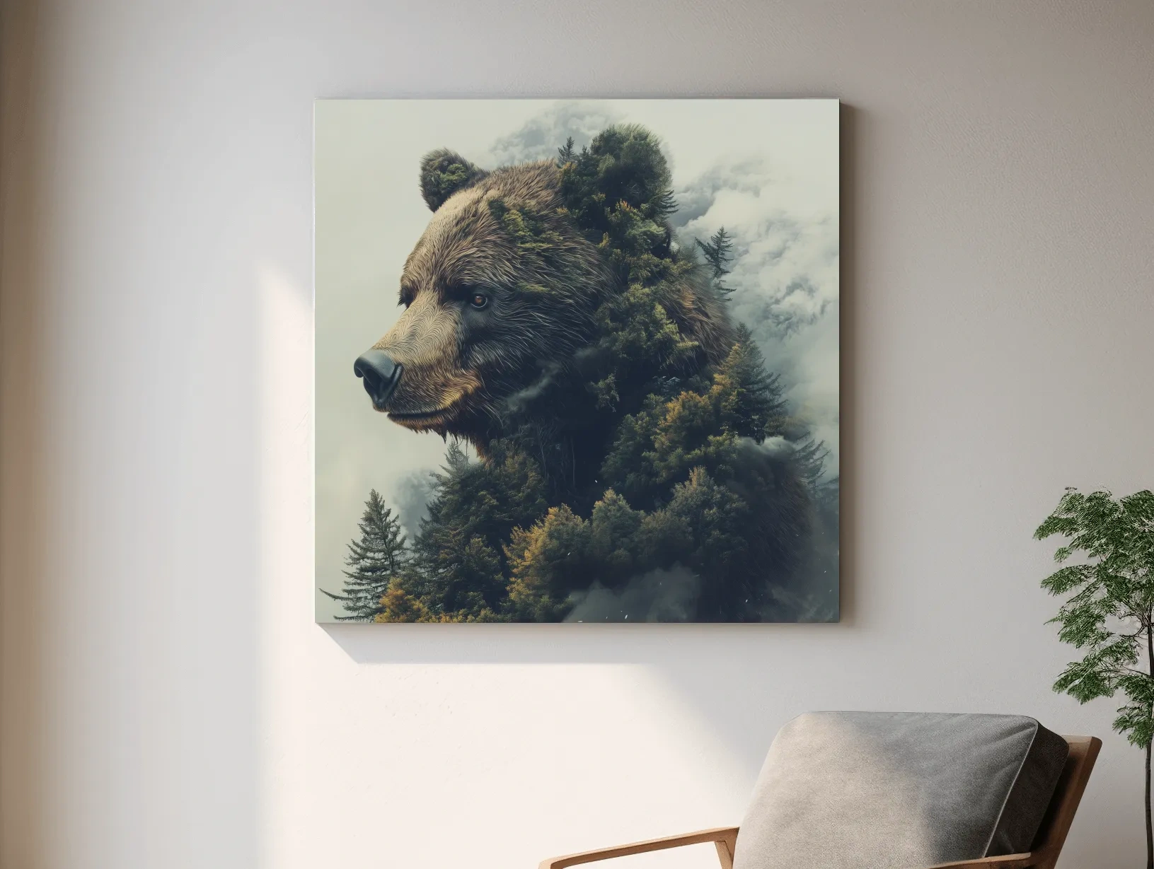 Surreal Grizzly Bear Forest - Wildlife Nature Wall Art