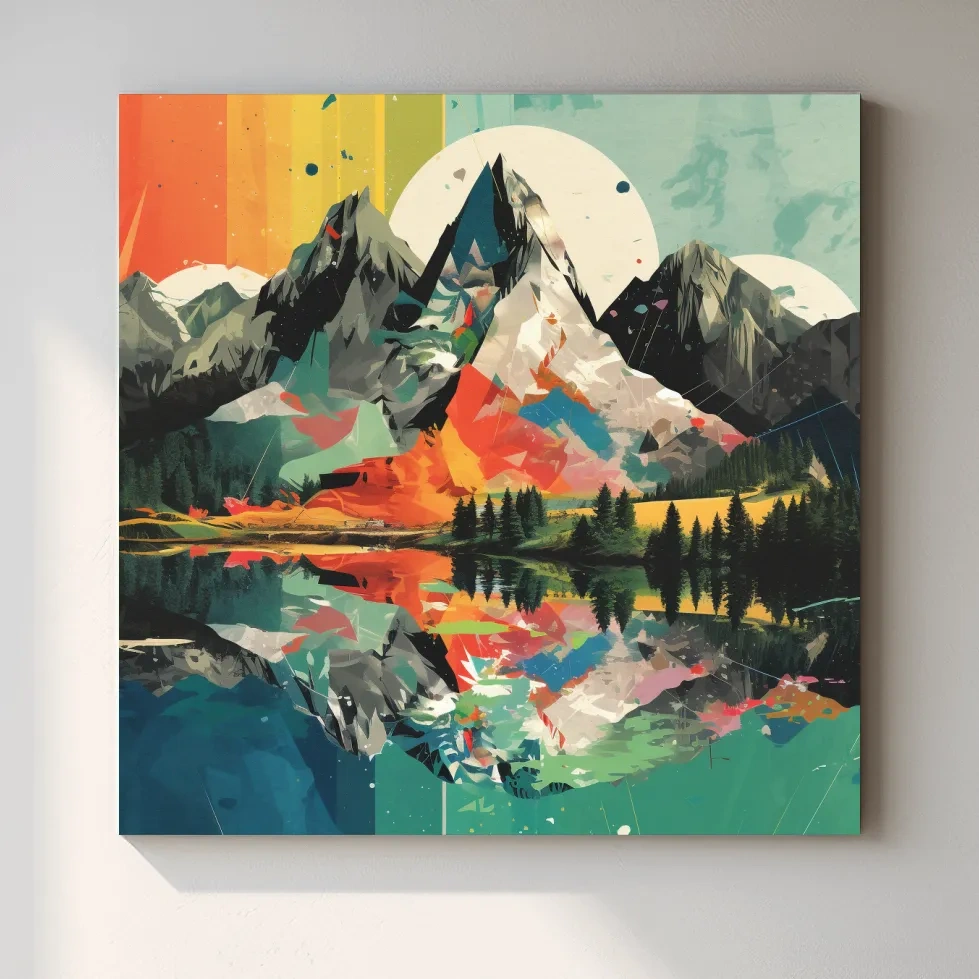 Abstract minimal art of mountain scenery