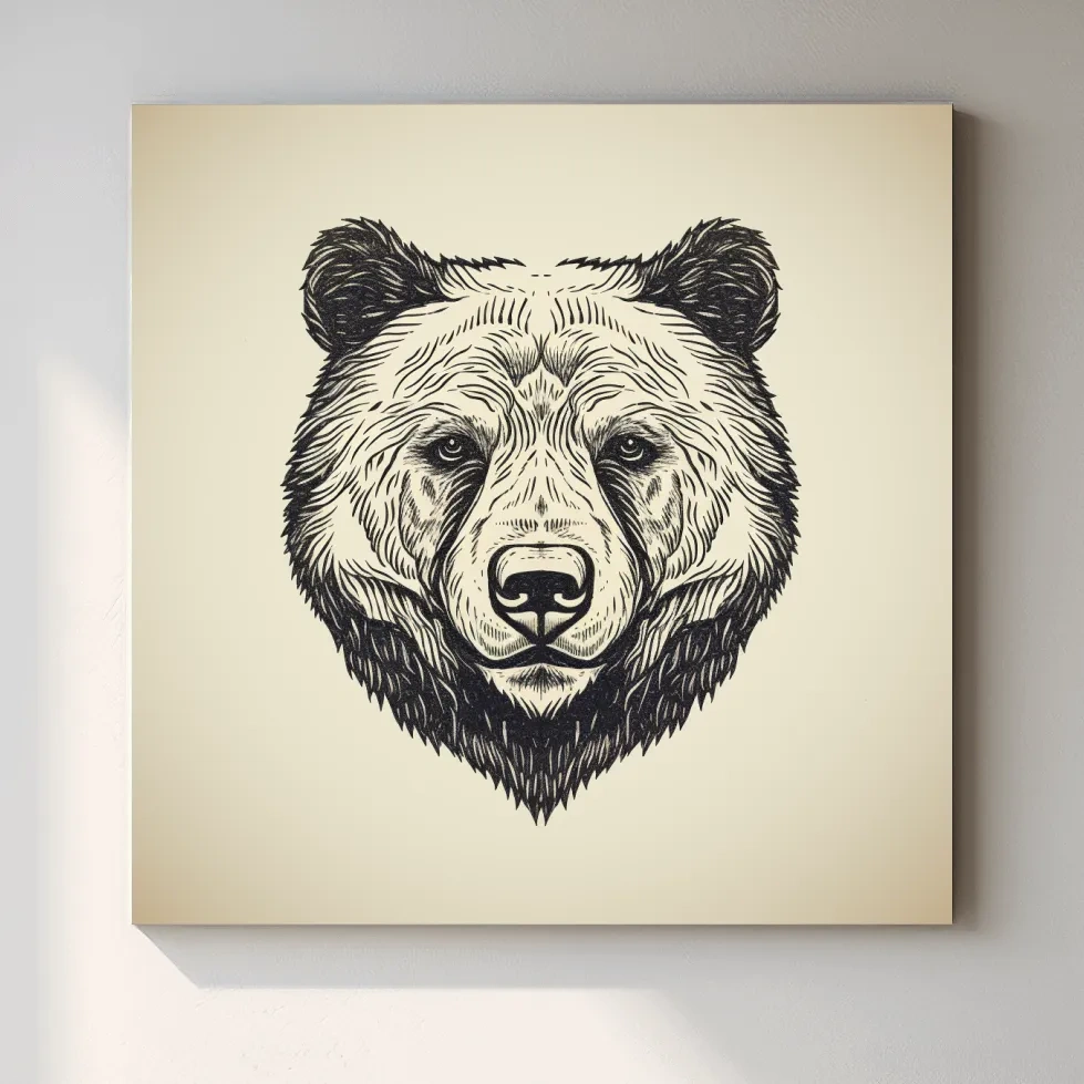 Simple minimal illustration of a bear head