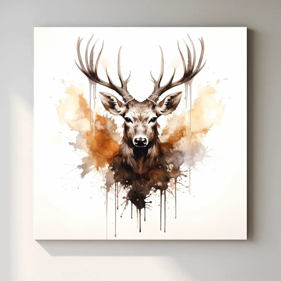 Rorschach art inkblot painting of a deers head