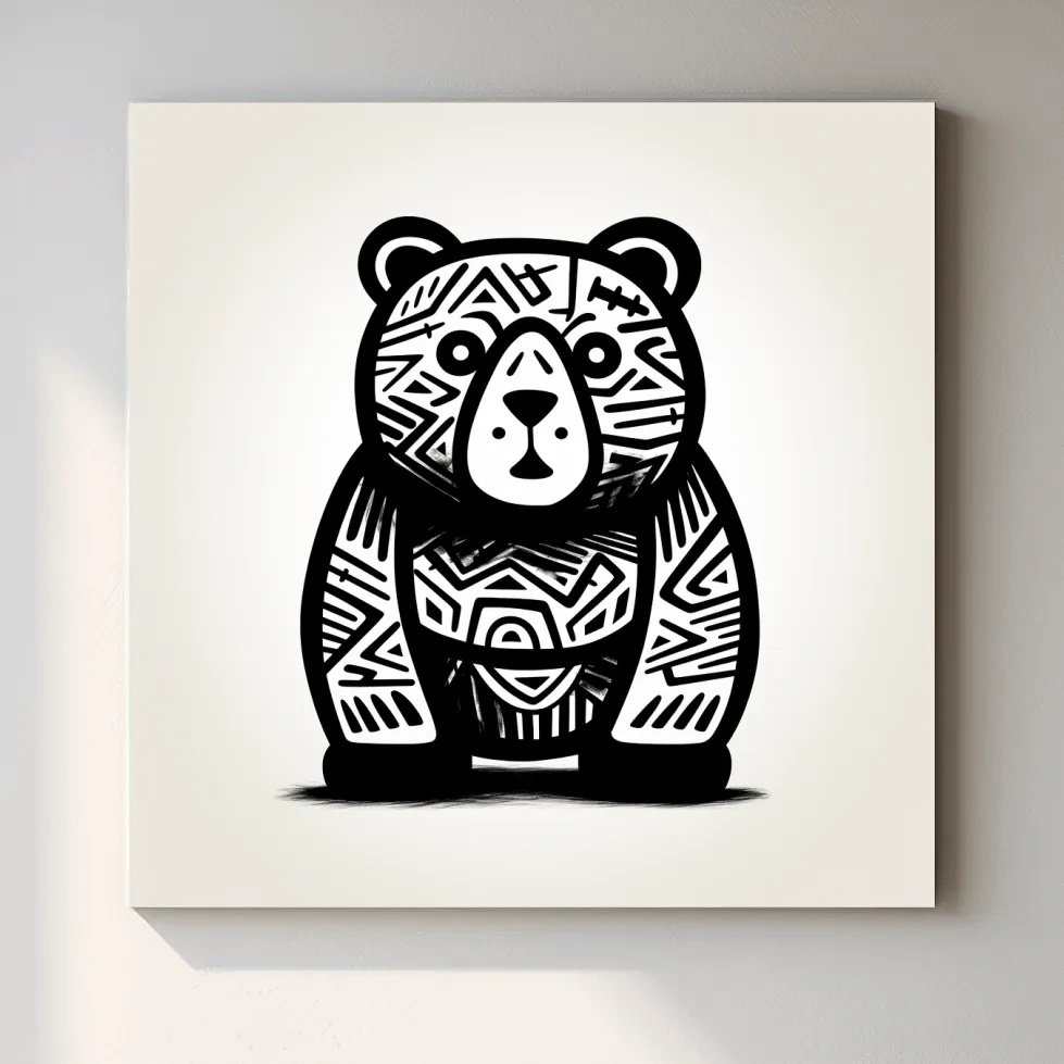 A cartoon bear, quirky doodle art illustration