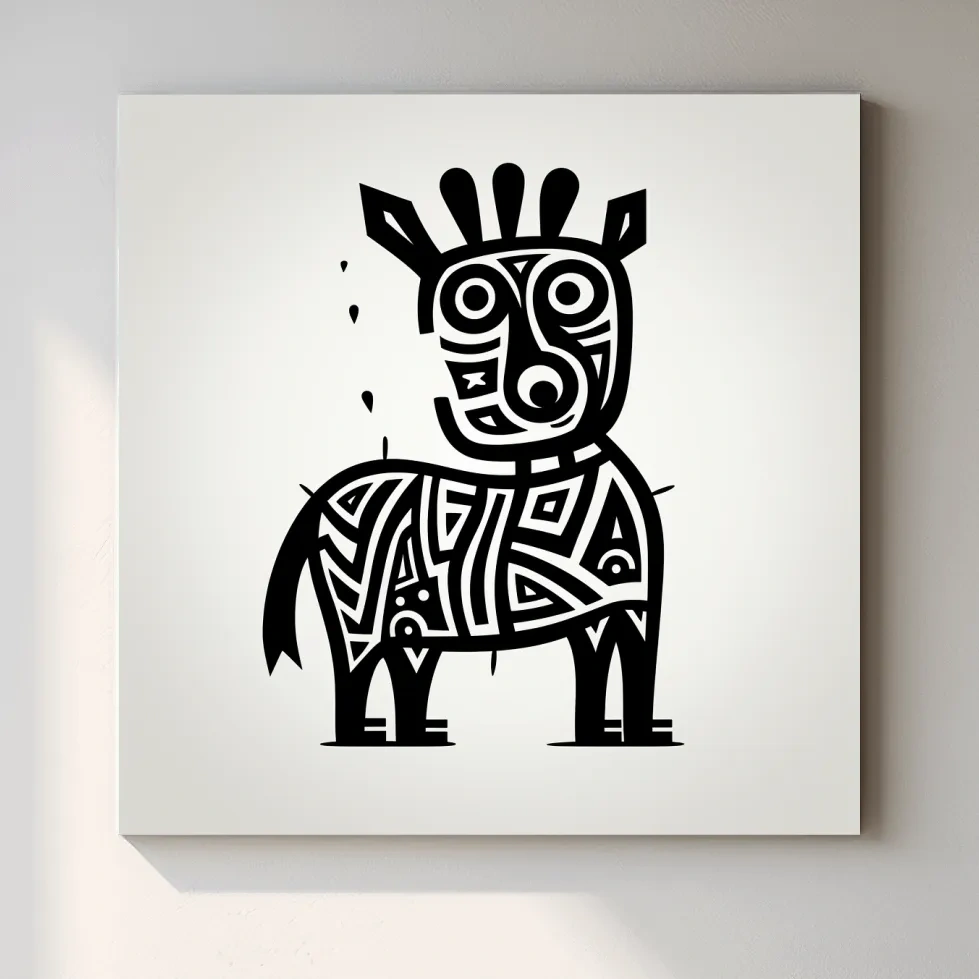 Simple doodle art, a quirky cartoon deer outline