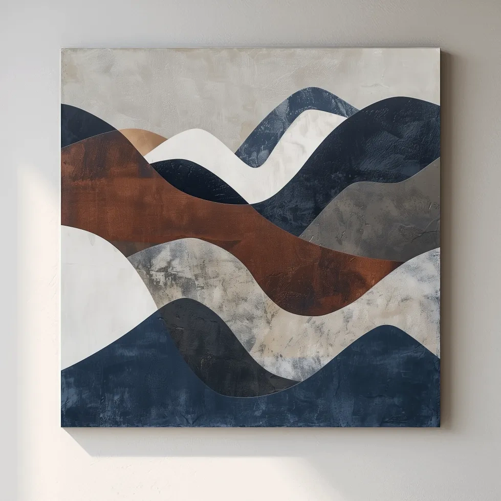 Modern abstract art, rolling mountain patterns wall art painting