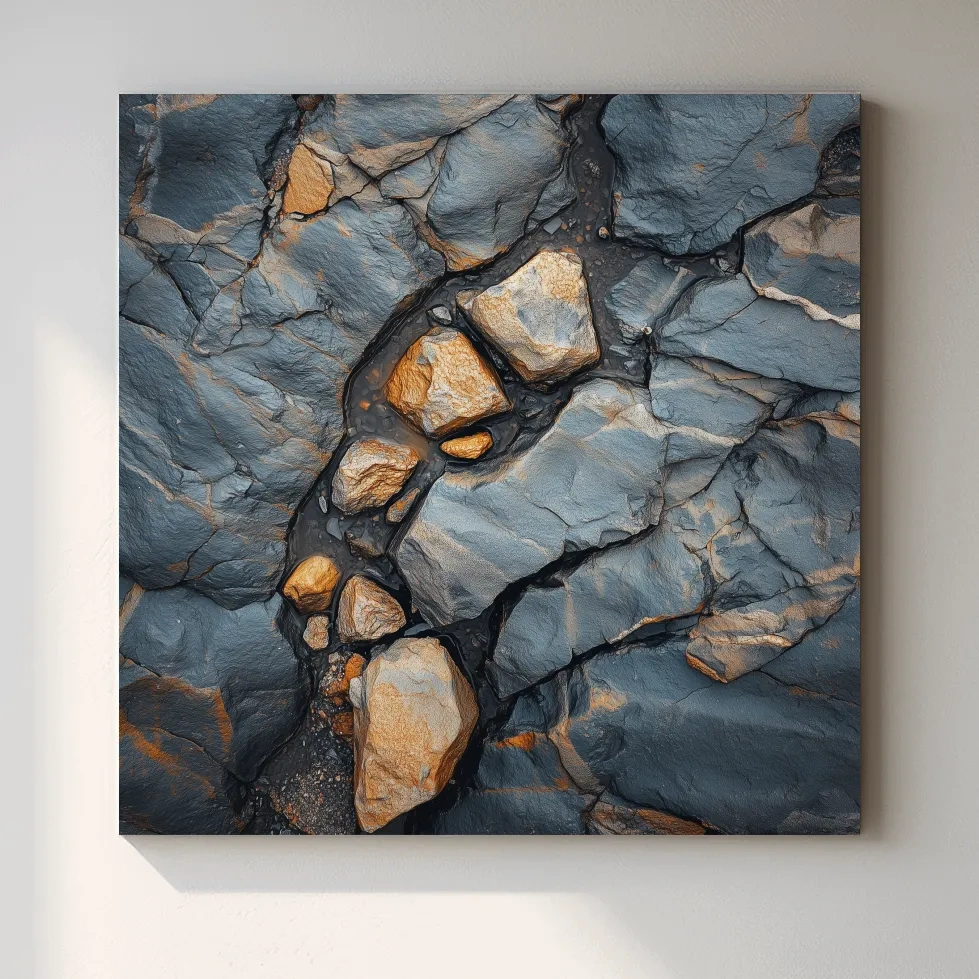 Natural rock and stone artwork, natural elements textured rustic wall art