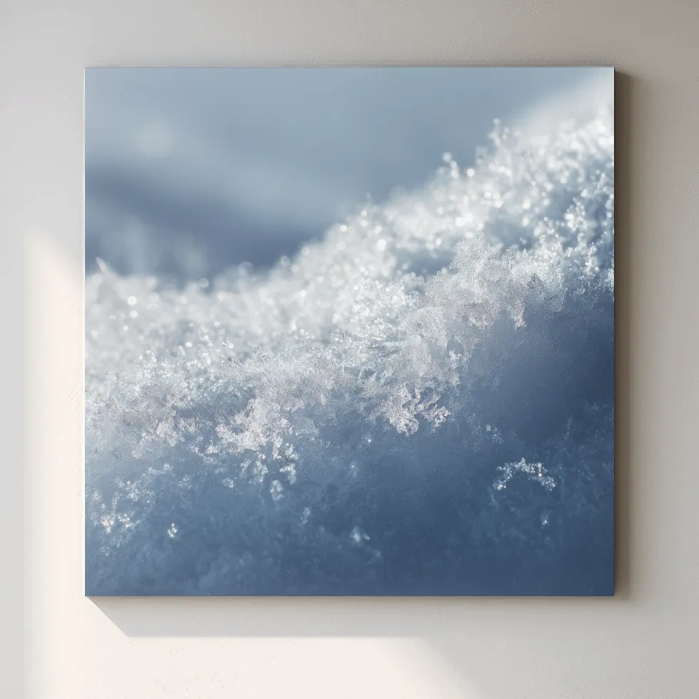 Sparkling Snowflake Ice Crystal Macro - Minimalist Winter Nature Wall Art