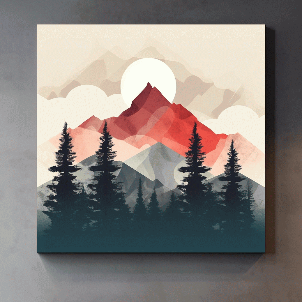 Minimal mountain art