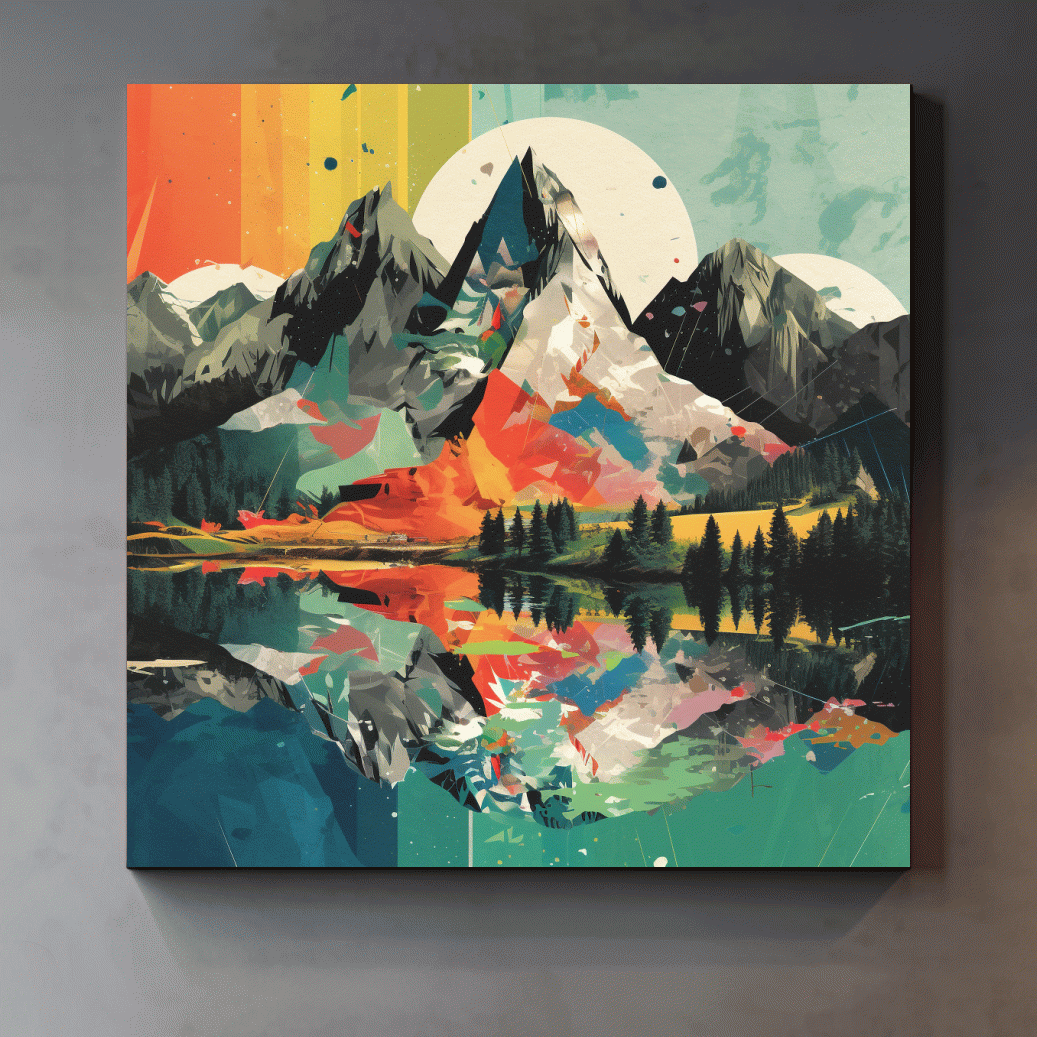 Abstract minimal art of mountain scenery