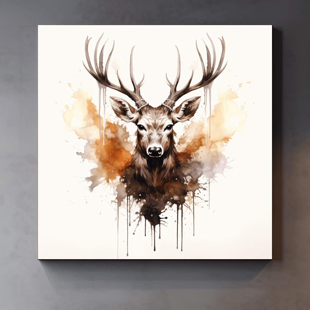 Rorschach art inkblot painting of a deers head