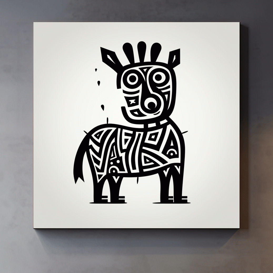 Simple doodle art, a quirky cartoon deer outline