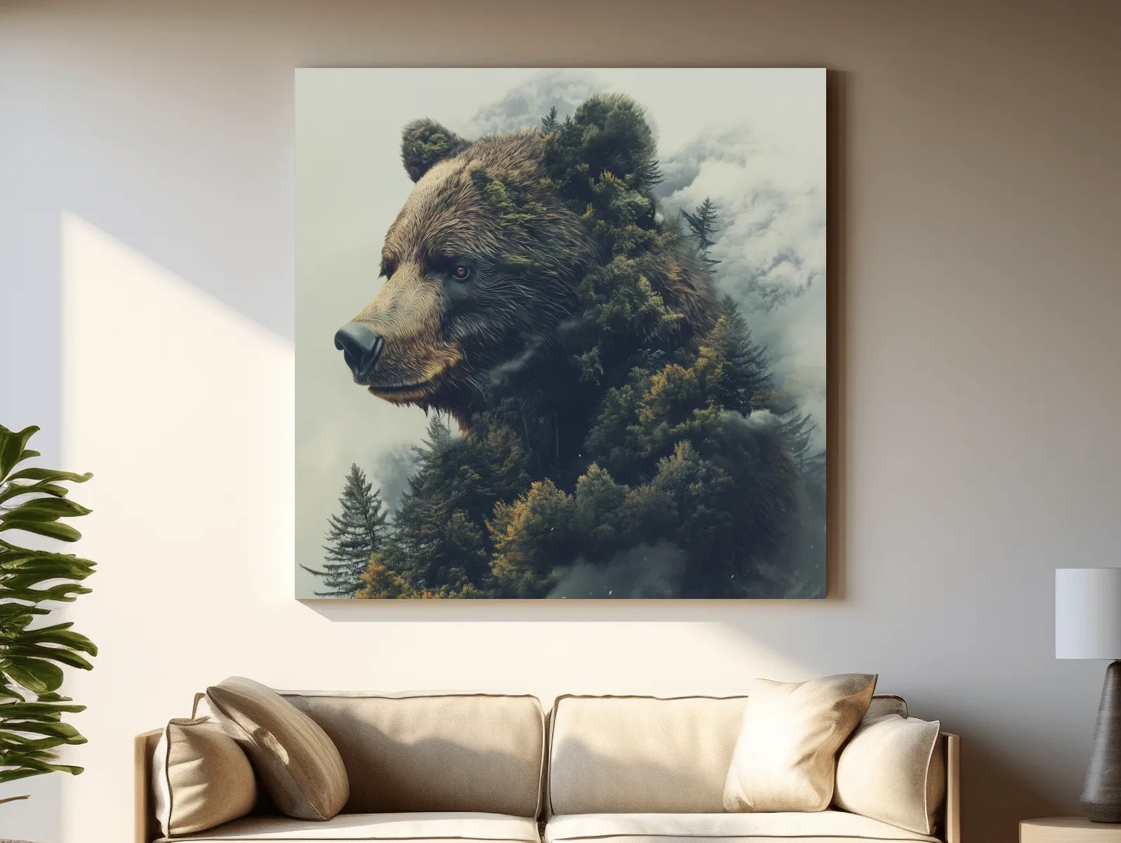 Surreal Grizzly Bear Forest - Wildlife Nature Wall Art