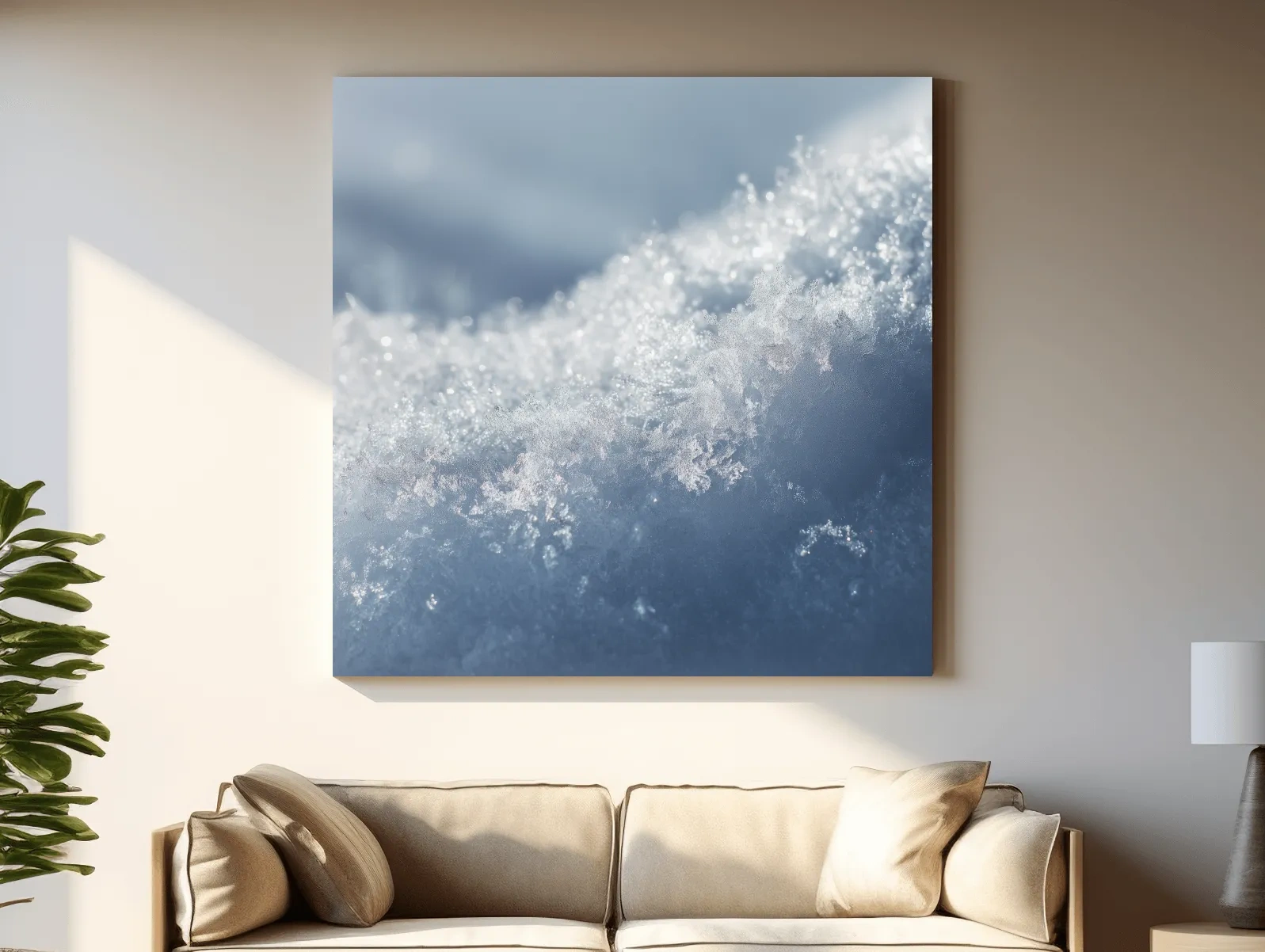 Sparkling Snowflake Ice Crystal Macro - Minimalist Winter Nature Wall Art