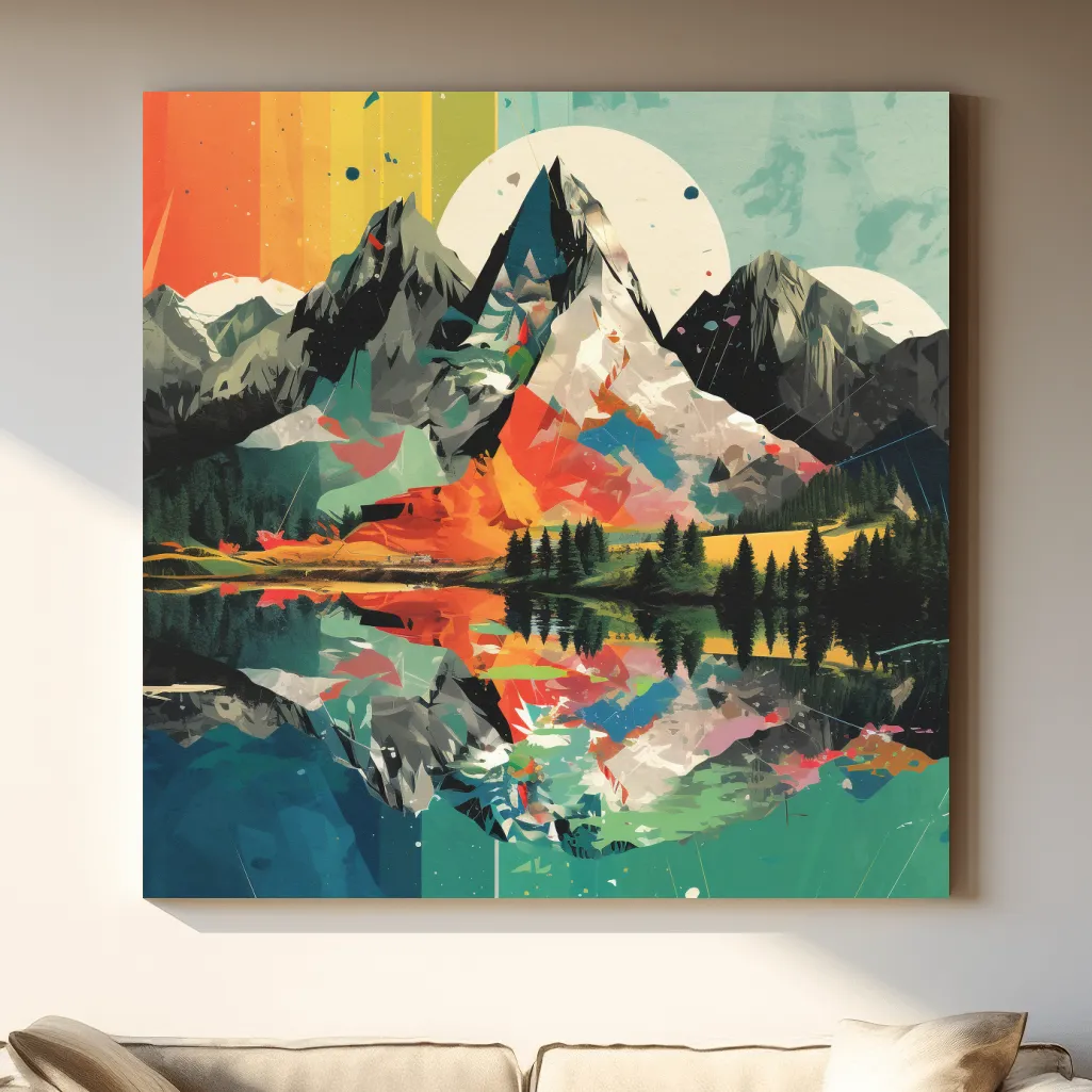 Abstract minimal art of mountain scenery