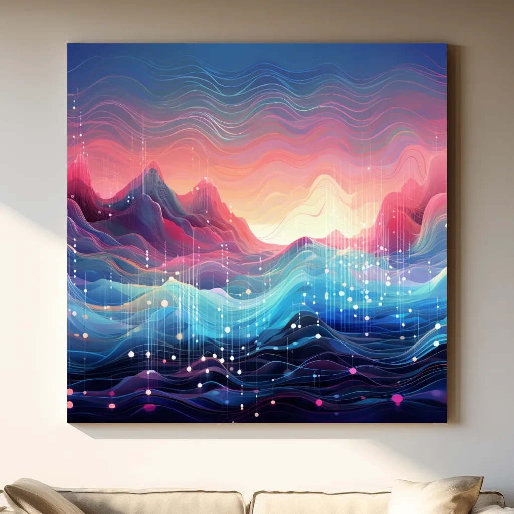 Funky colorful soundwave mountain patterns