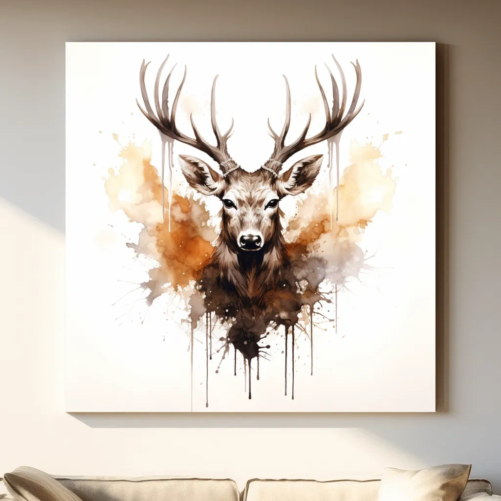 Rorschach art inkblot painting of a deers head