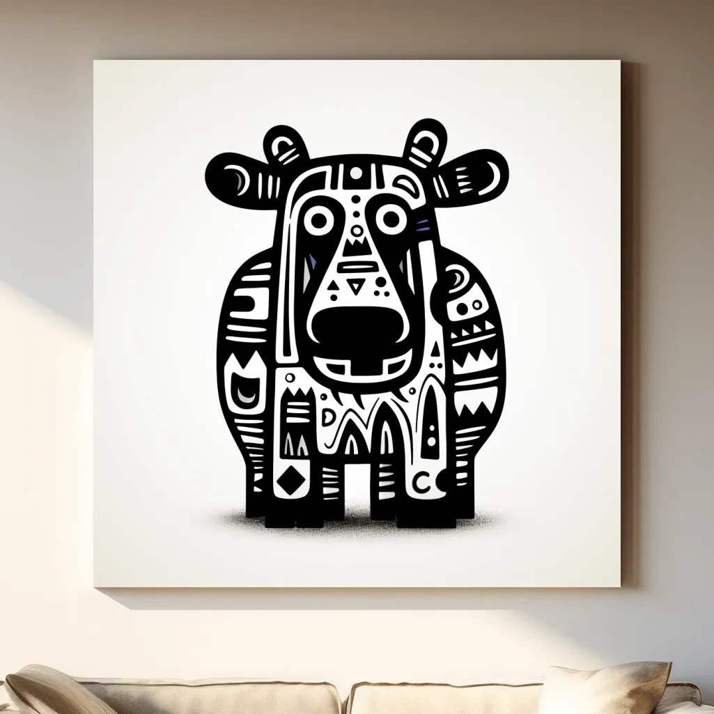 Quirky cartoon doodle art, a moose character illustration