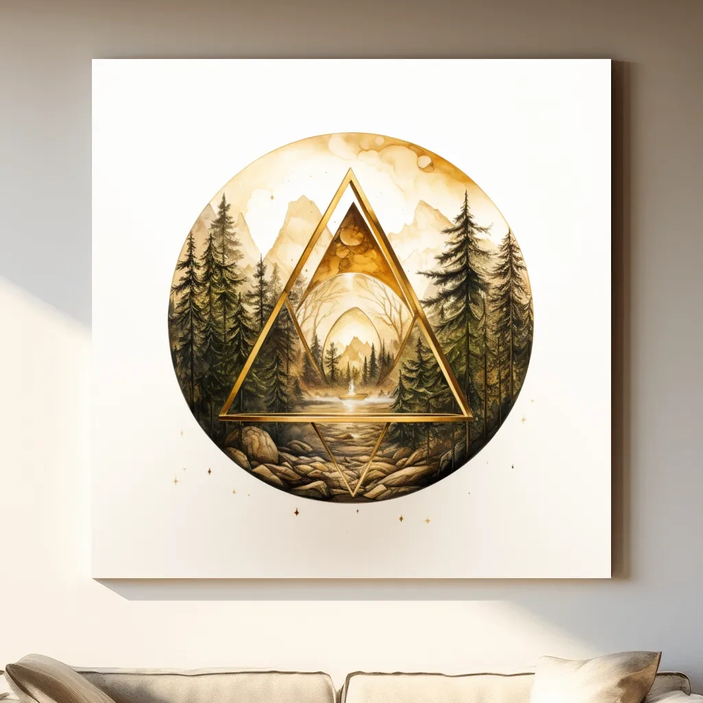 Elegant and rustic golden forest art