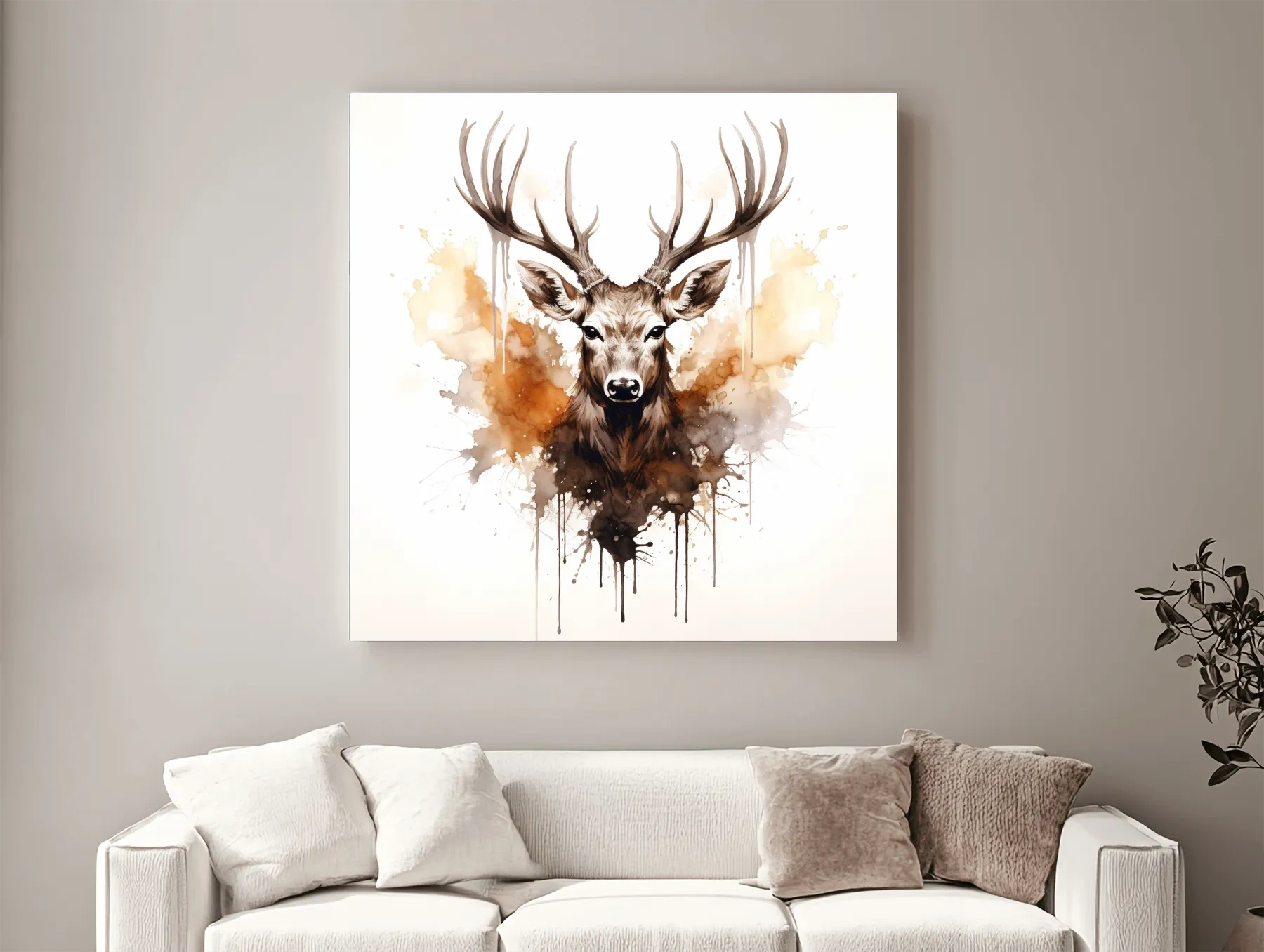 Rorschach art inkblot painting of a deers head