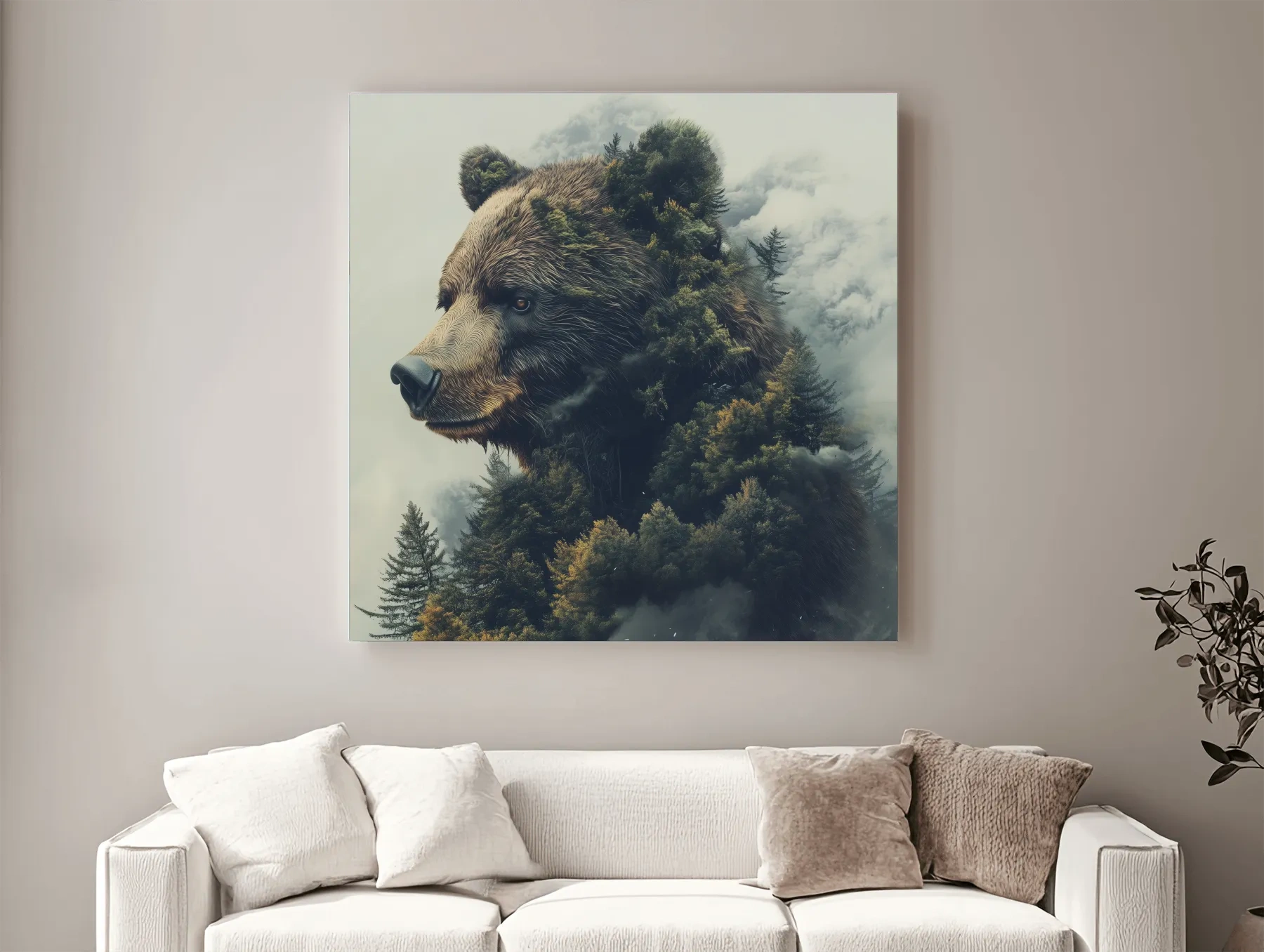 Surreal Grizzly Bear Forest - Wildlife Nature Wall Art