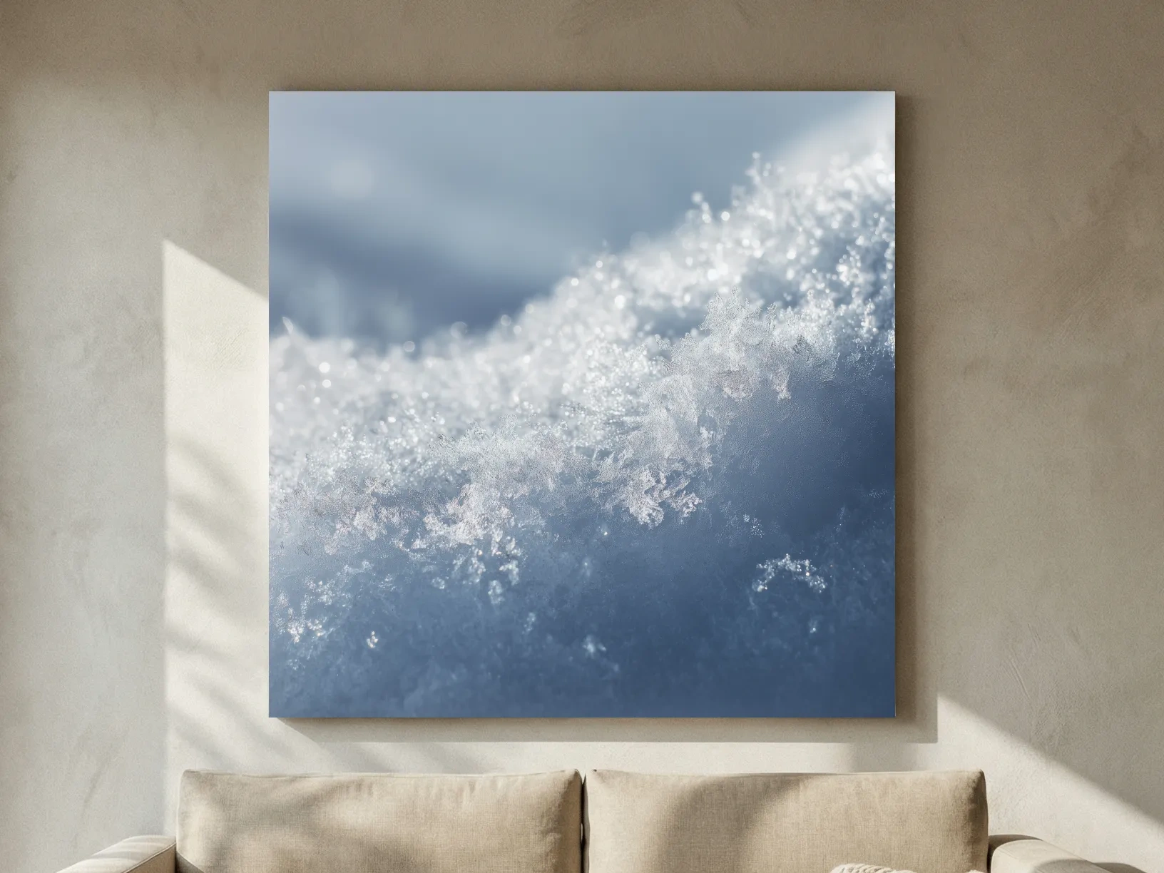 Sparkling Snowflake Ice Crystal Macro - Minimalist Winter Nature Wall Art