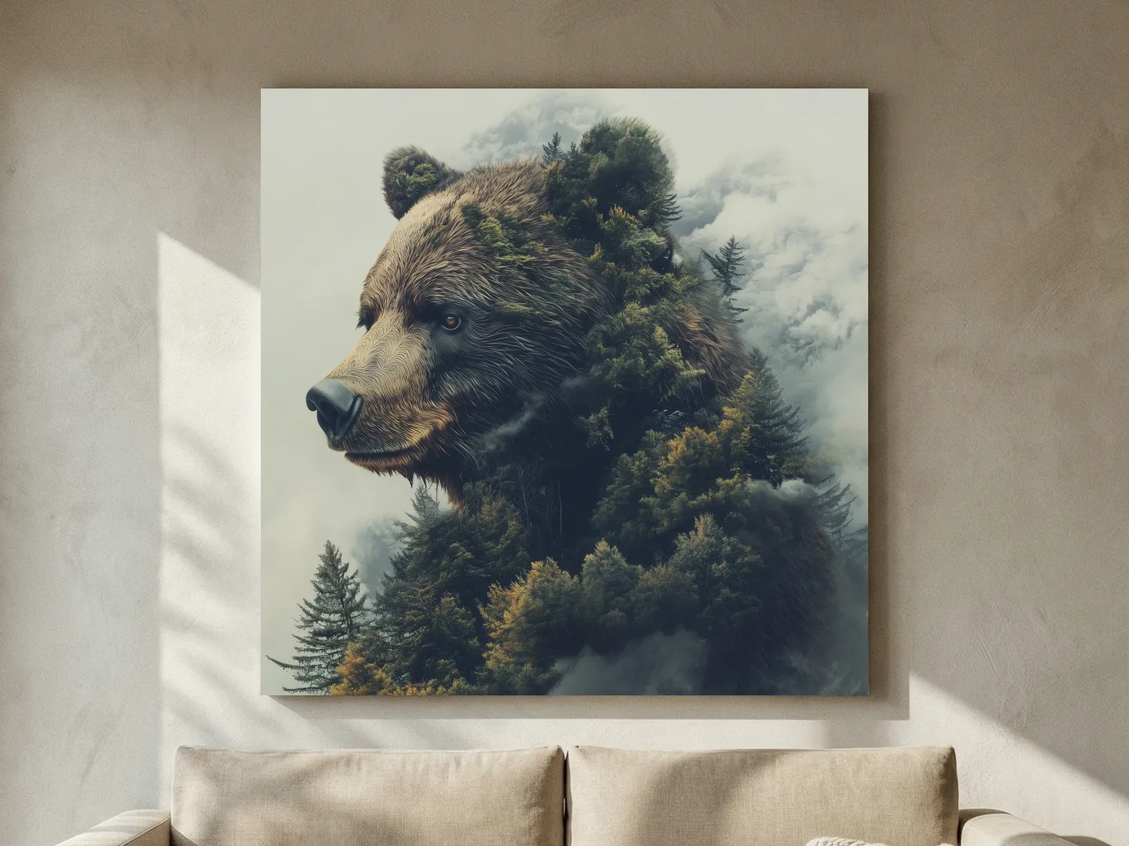 Surreal Grizzly Bear Forest - Wildlife Nature Wall Art