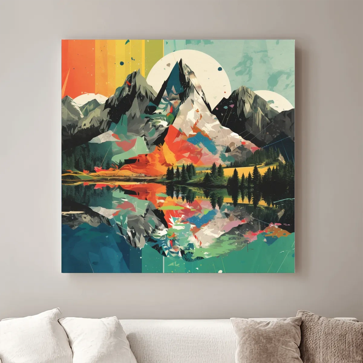 Abstract minimal art of mountain scenery