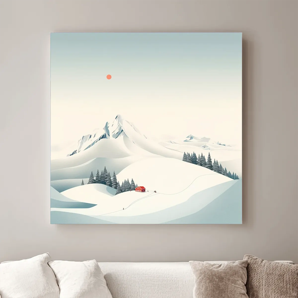 Minimalist art, a tiny ski resort