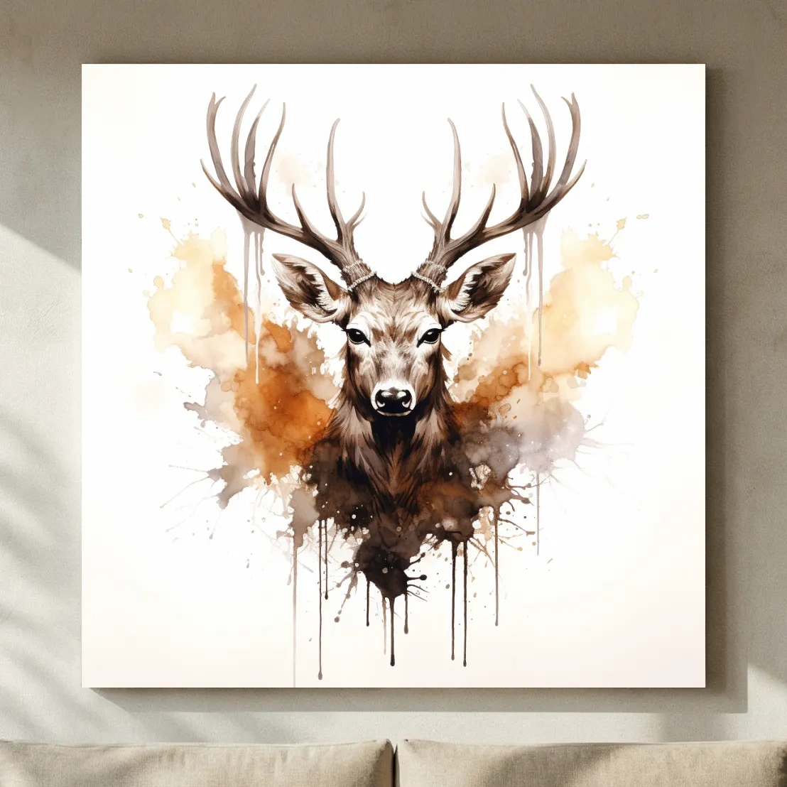 Rorschach art inkblot painting of a deers head
