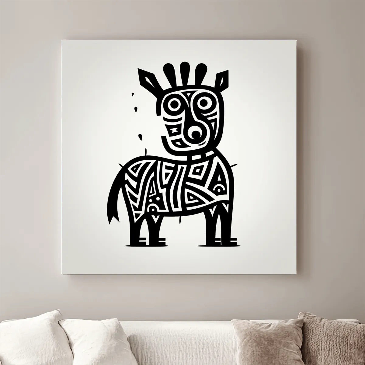Simple doodle art, a quirky cartoon deer outline