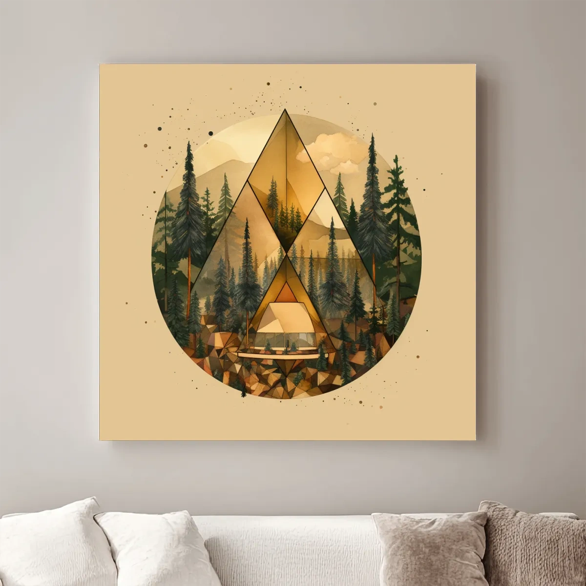 Cabin in the forest, elegant rustic wall art