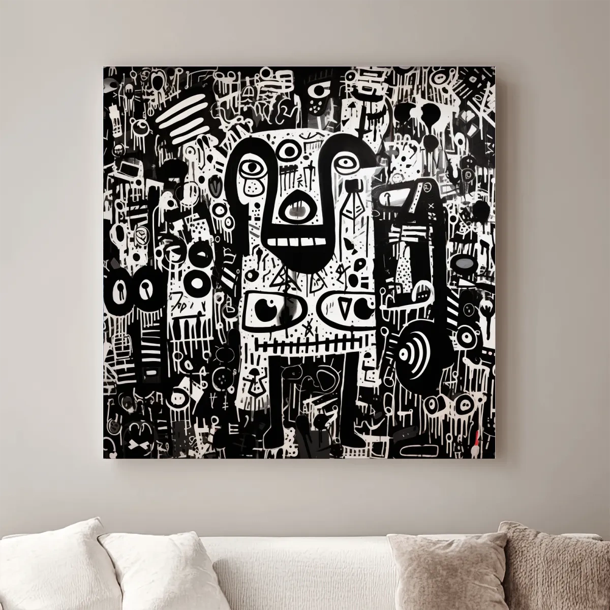 Graffiti style doodle artwork of a bear character