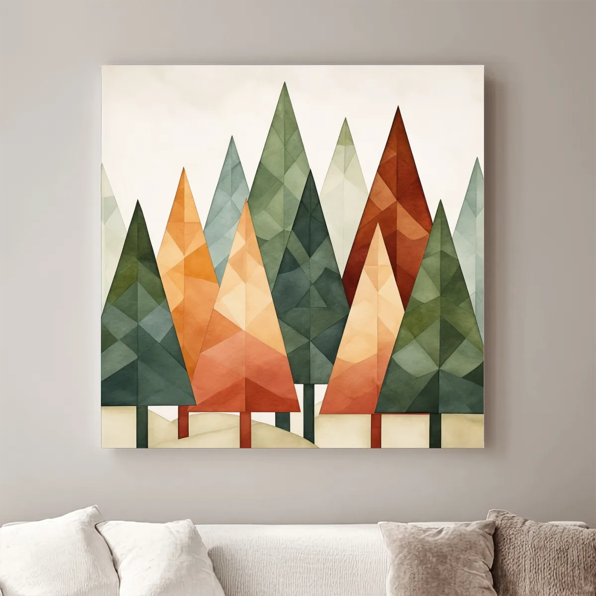 Rustic minimal forest art illustration