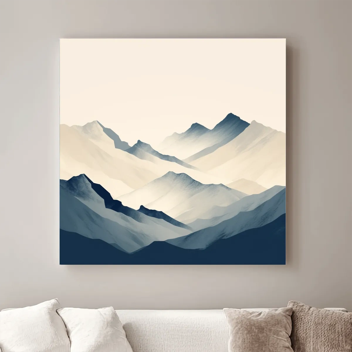 Rustic mountain artwork, minimal mountain shapes