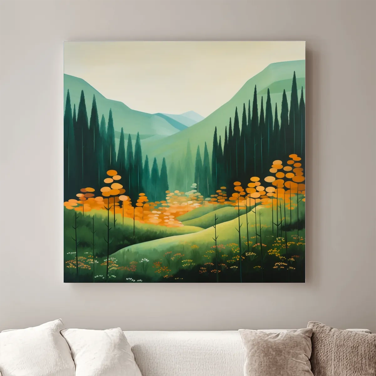 Storybook illustration, flowers in the alpine meadows