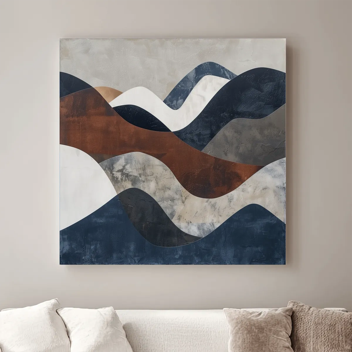 Modern abstract art, rolling mountain patterns wall art painting