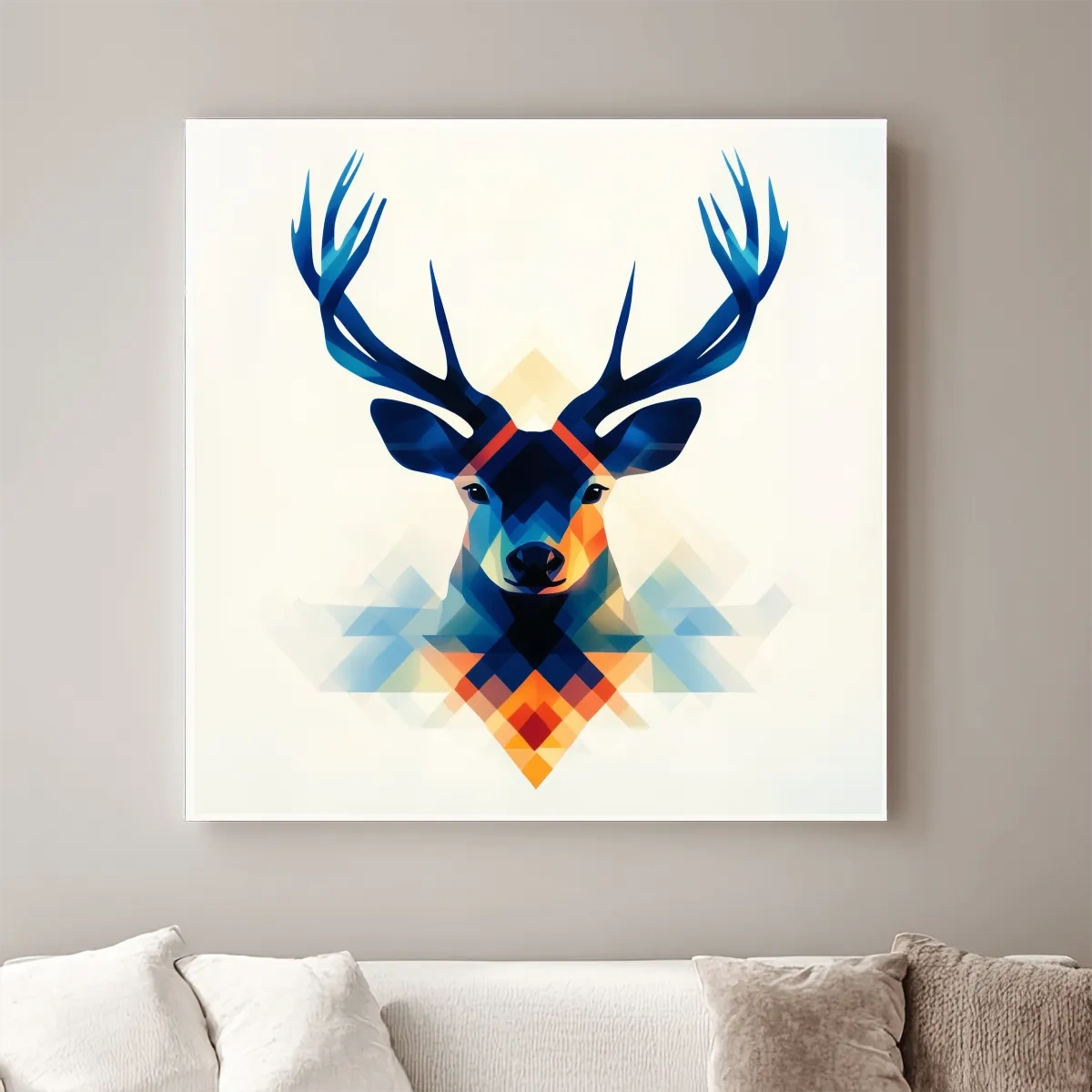 Colorful deer head illustration print wall art