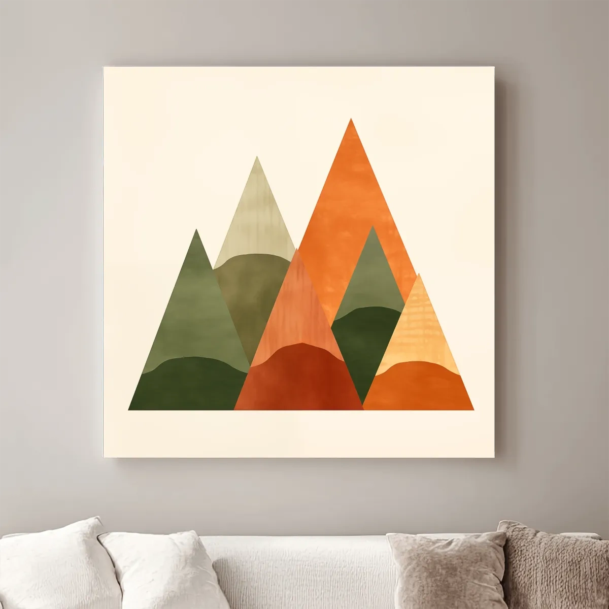 Rustic boho geometic mountain art illustration