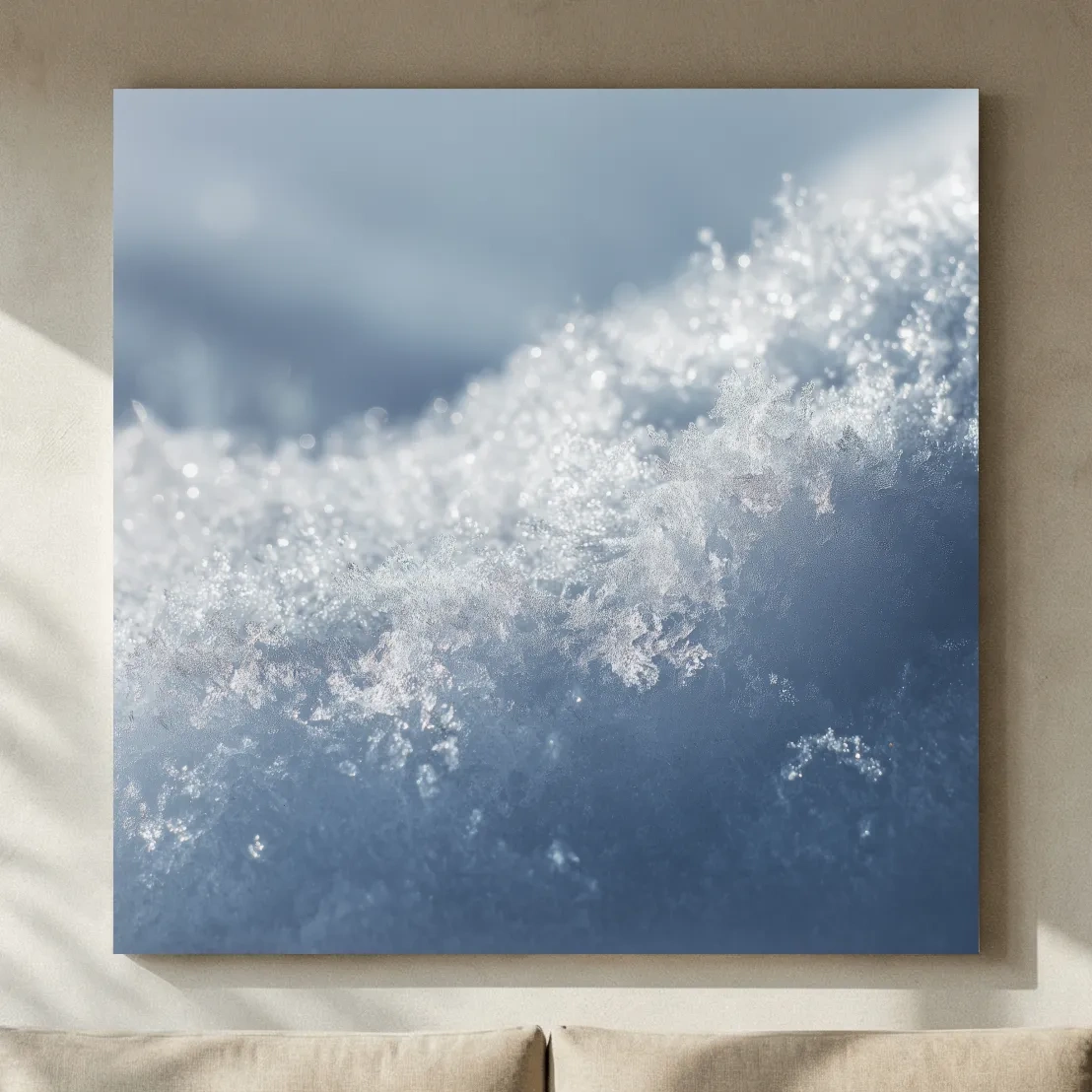 Sparkling Snowflake Ice Crystal Macro - Minimalist Winter Nature Wall Art