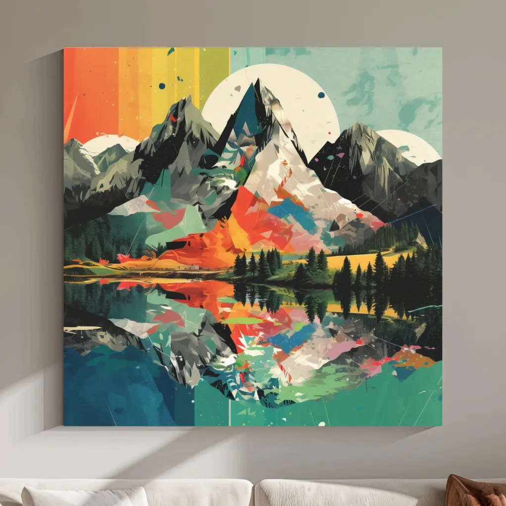 Abstract minimal art of mountain scenery