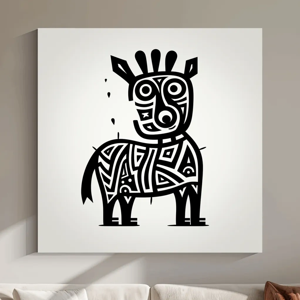 Simple doodle art, a quirky cartoon deer outline