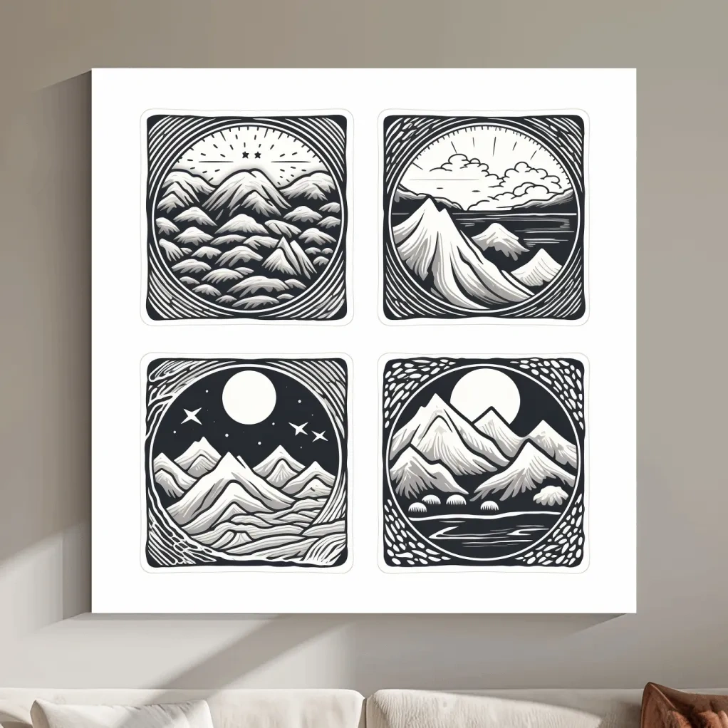 Alpine mountain vector illustration artwork