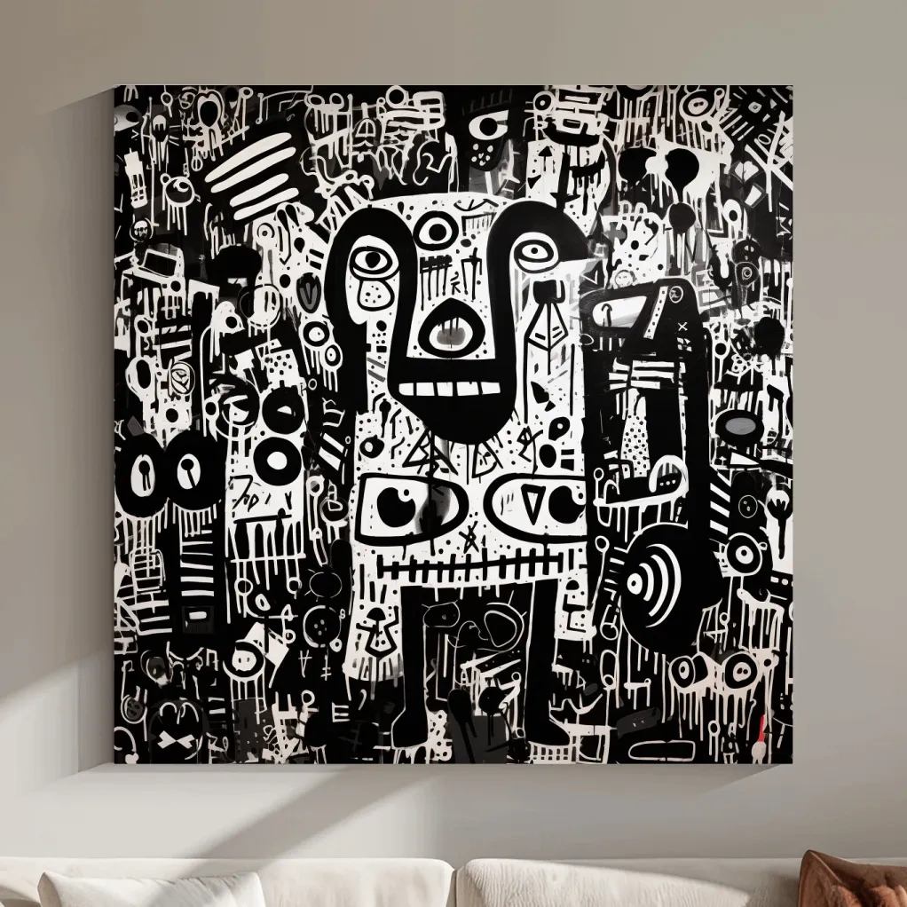 Graffiti style doodle artwork of a bear character