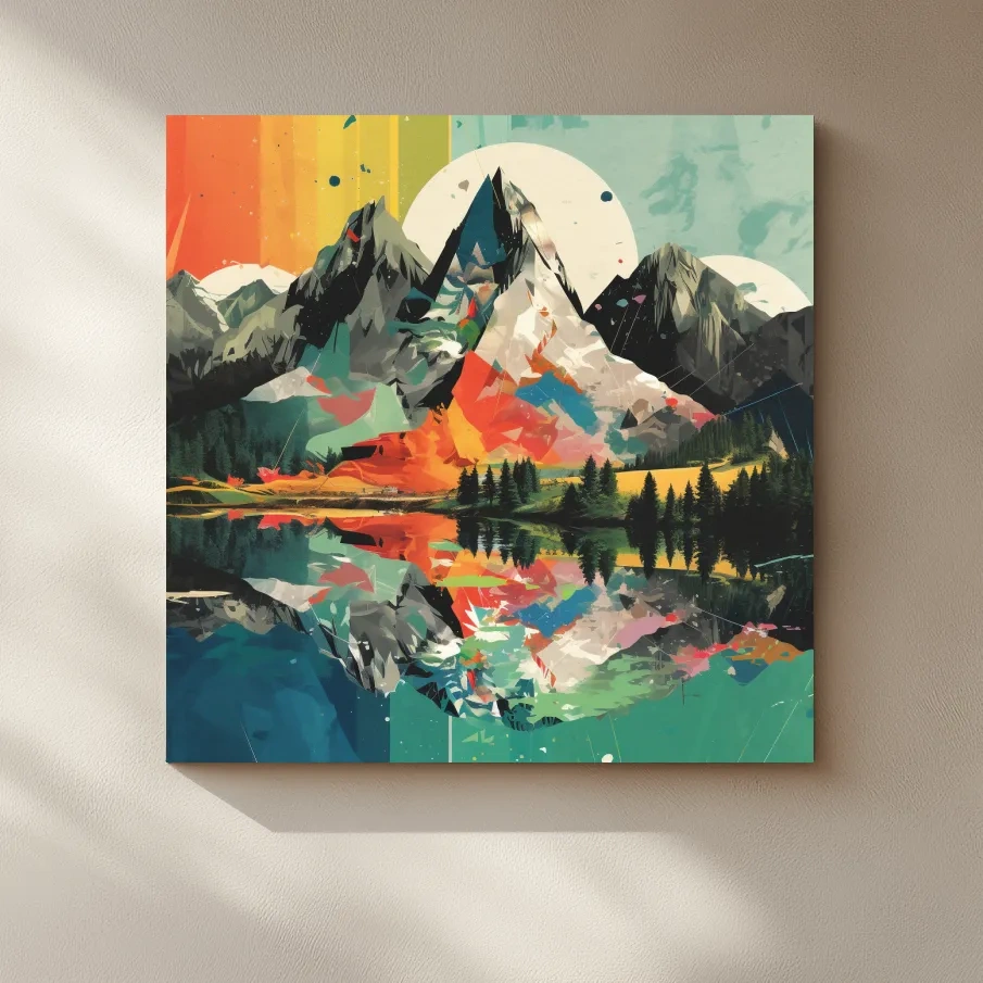 Abstract minimal art of mountain scenery