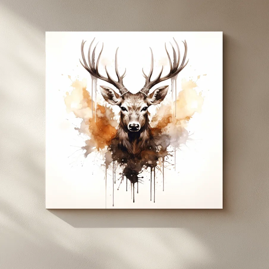 Rorschach art inkblot painting of a deers head