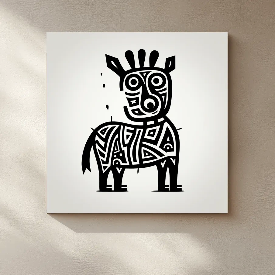 Simple doodle art, a quirky cartoon deer outline