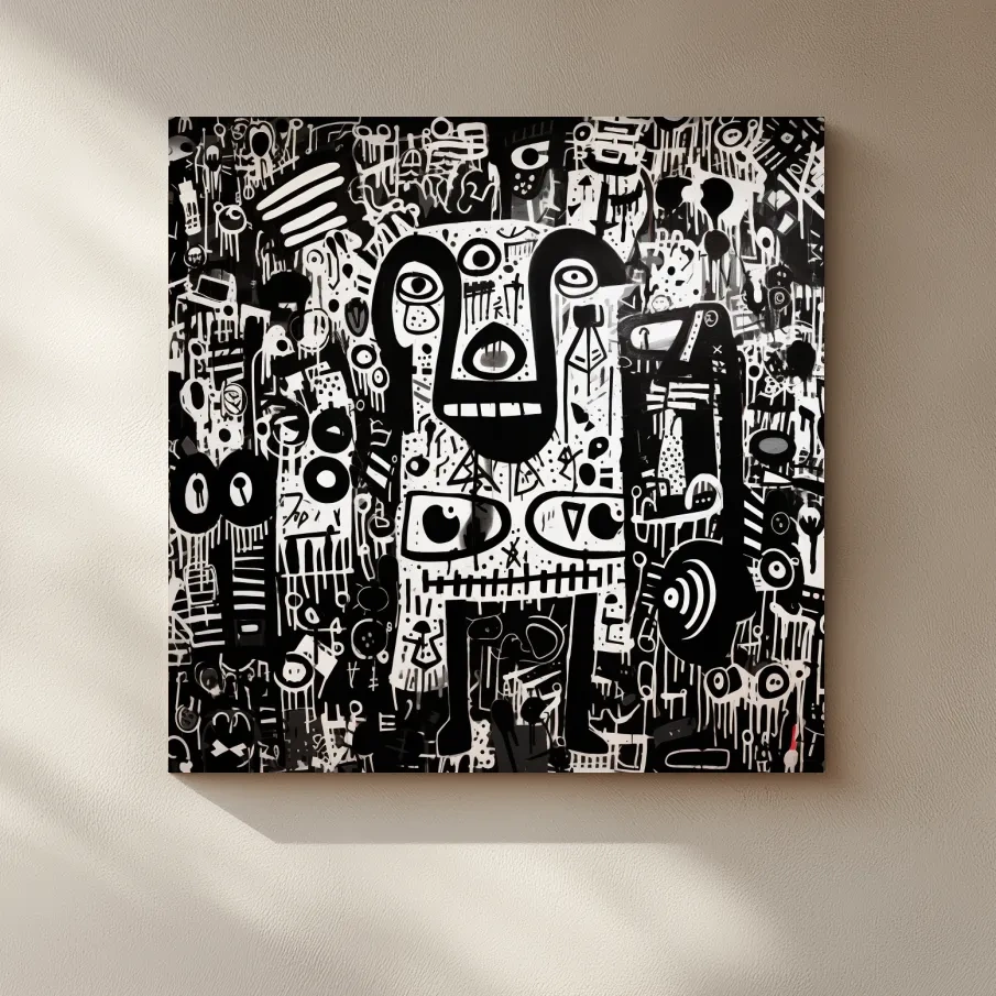 Graffiti style doodle artwork of a bear character