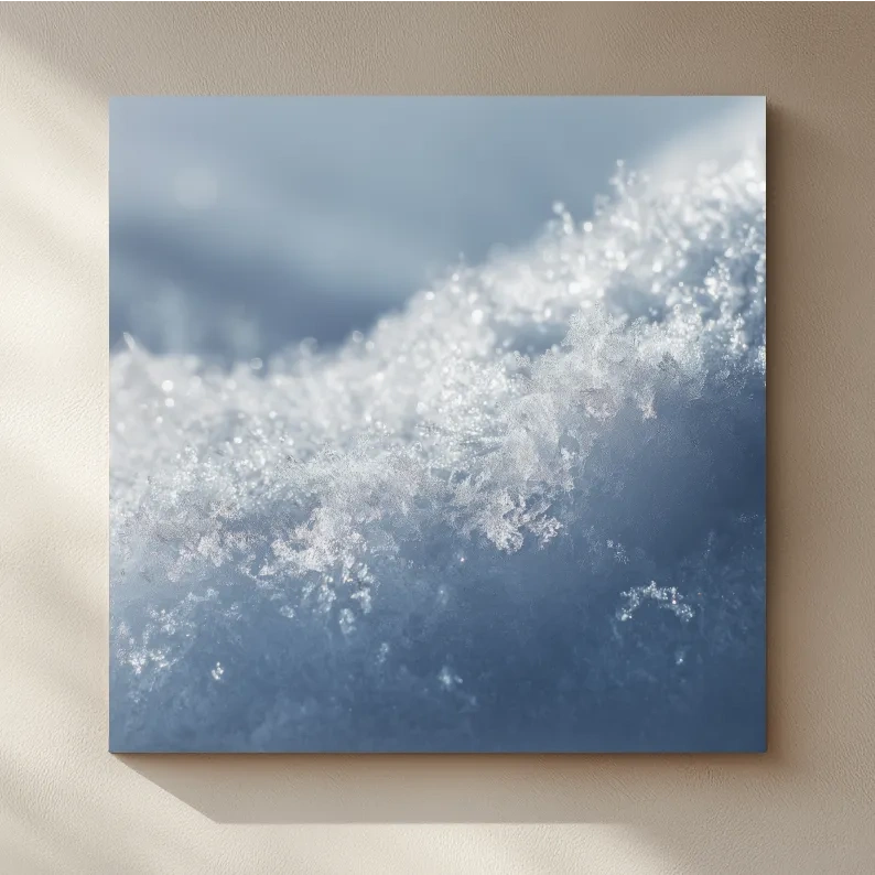 Sparkling Snowflake Ice Crystal Macro - Minimalist Winter Nature Wall Art