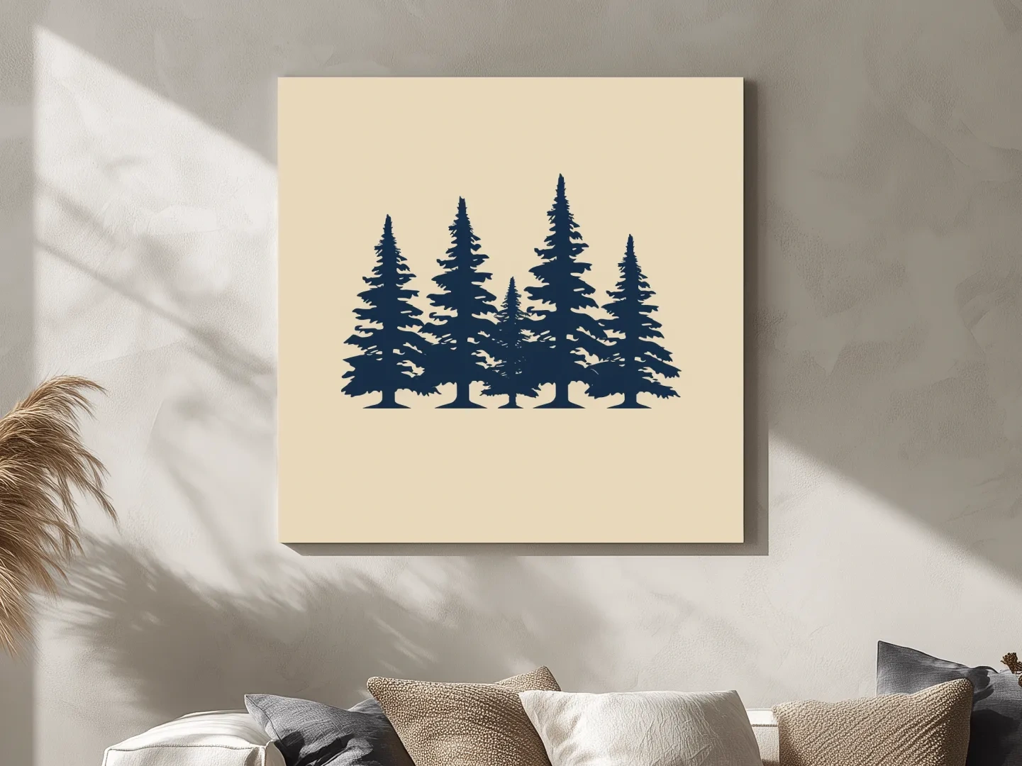 Minimalist Evergreen Pine Tree Silhouettes - Scandinavian Forest Wall Art