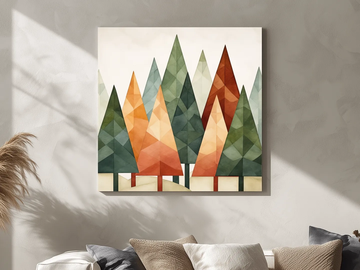 Rustic Watercolor Pine Forest - Scandinavian Nature Wall Art