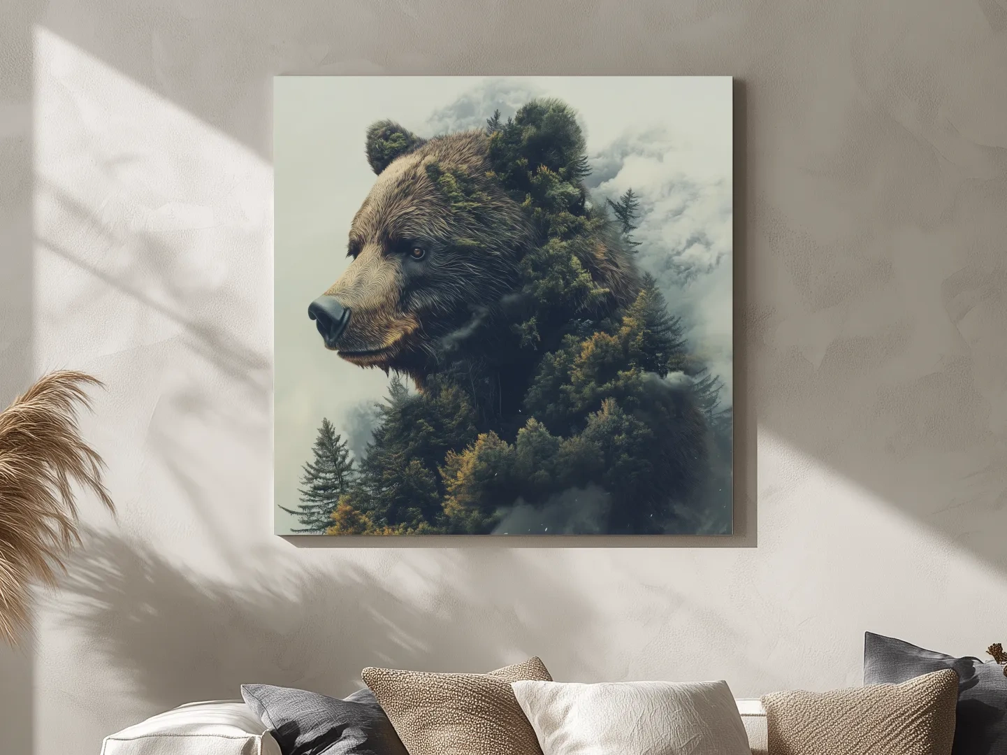 Surreal Grizzly Bear Forest - Wildlife Nature Wall Art